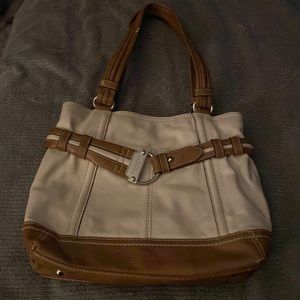 Tignanello Leather Tan/Cream Purse
